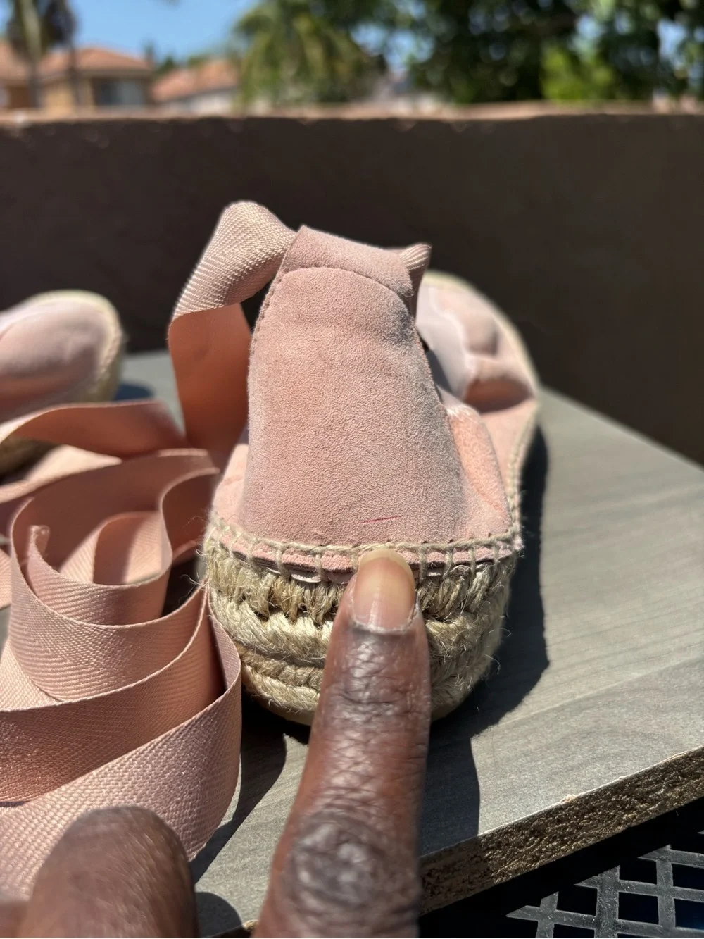 Tuckernuck Ballet Pink Suede Jade Flats Ribbon Tie Espadrilles